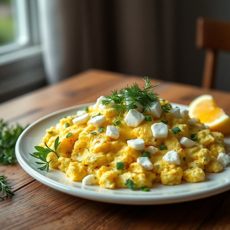 Kräuter-Rührei mit Feta und frischen Aromen