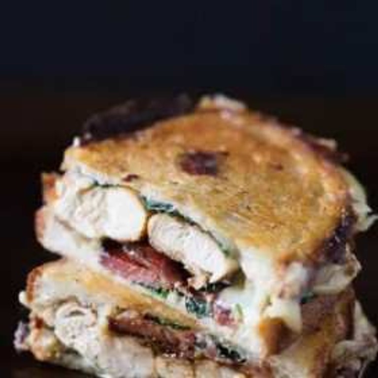 Chicken Bacon Spinach Grilled Cheese