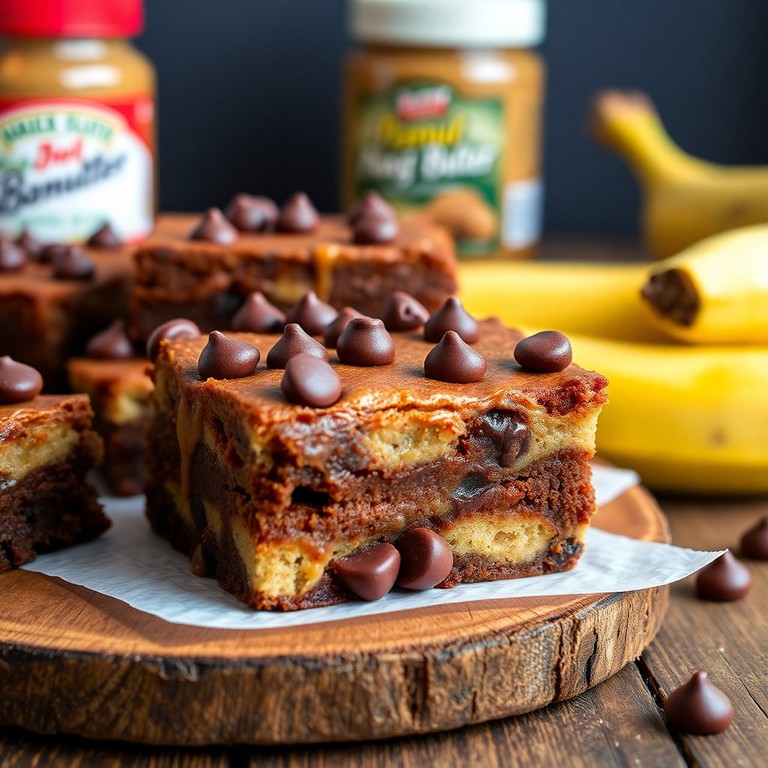 Decadent Banana Peanut Butter Brownies