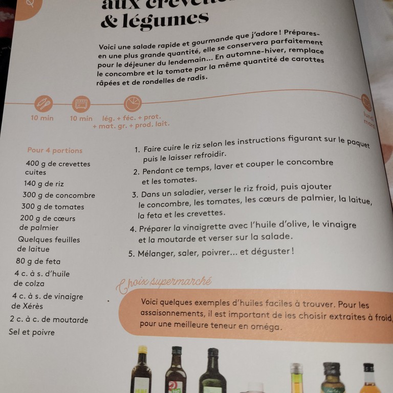 Salade de riz aux crevettes & légumes