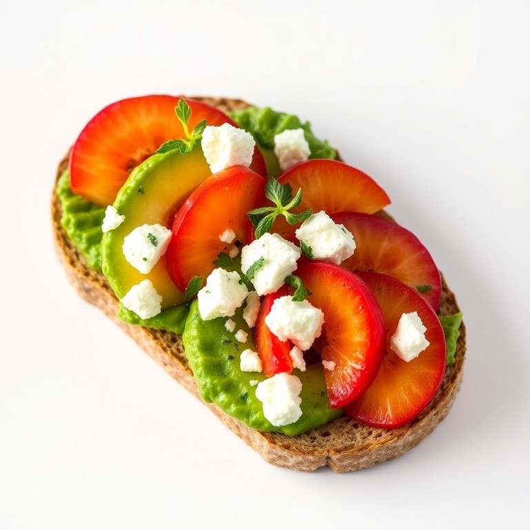 Tartines d'Avocat à la Fêta, aux Herbes et aux Fruits