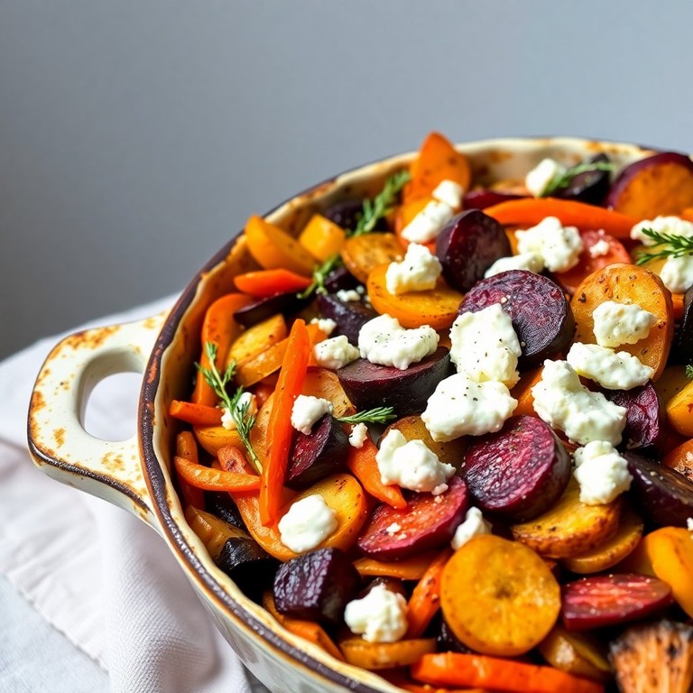 Tian aux légumes racines et fromage de chèvre