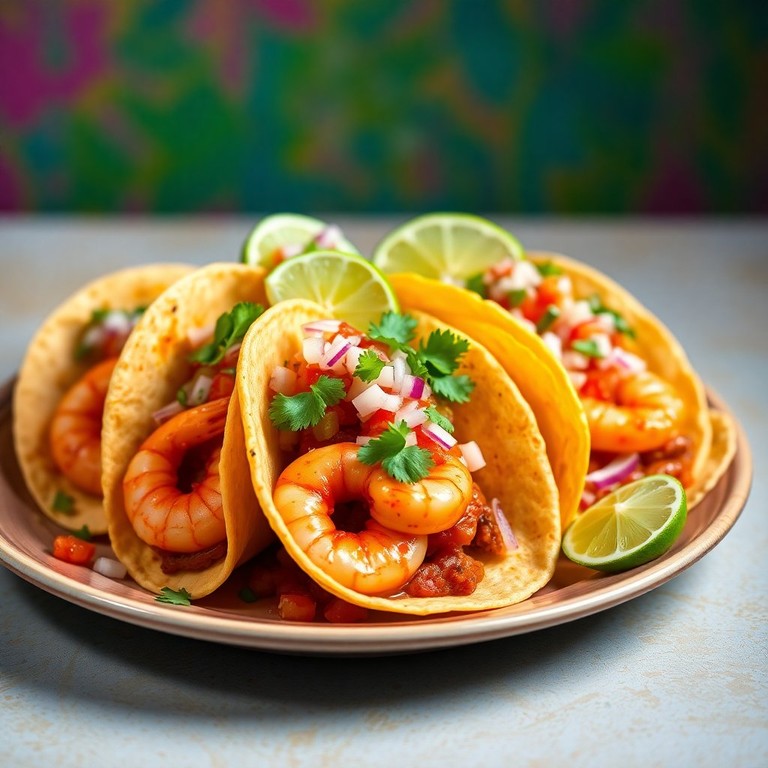 Chili Garlic Prawn Tacos with Fresh Onion Salsa