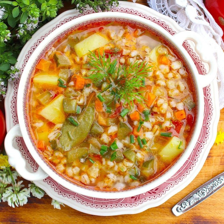 5. Постный рассольник с перловкой