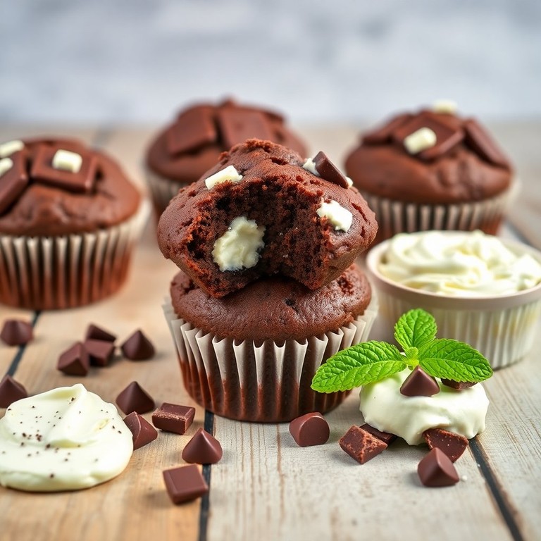 Muffins Proteicos de Chocolate y Queso Crema