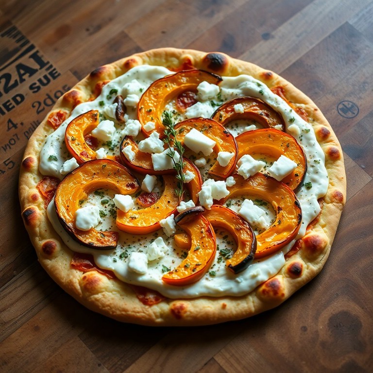 Pizza Potimarron-Fêta à la Crème Végétale