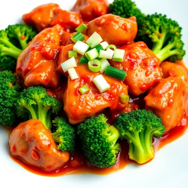 Scharfes General Tsao Hähnchen mit Brokkoli
