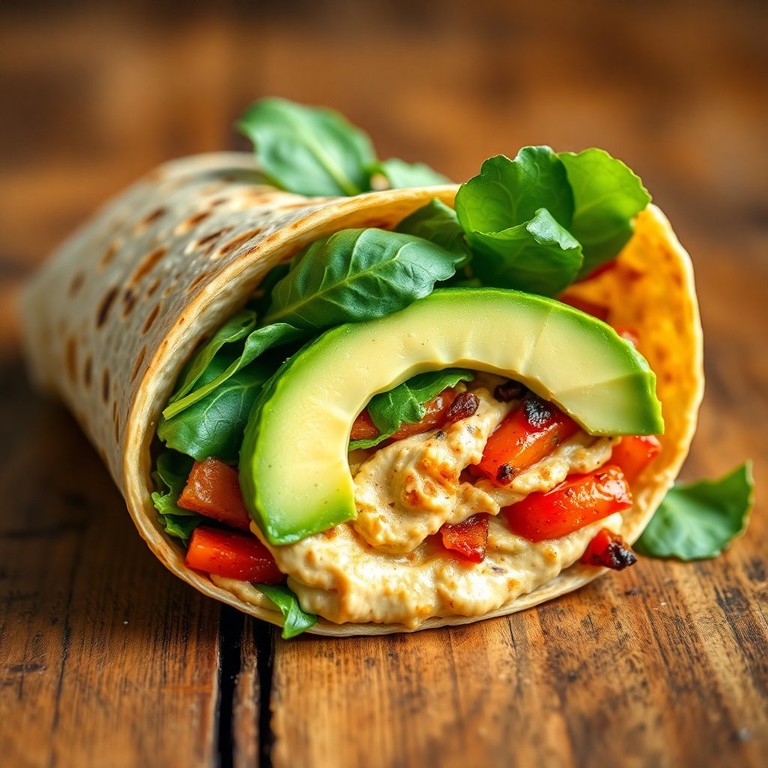 Geroosterde Groente Wrap met Avocado en Romige Hummus