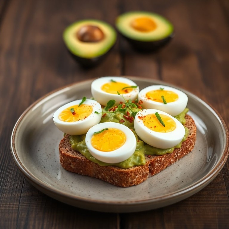 Volkorenbrood met Avocado en Gekookt Ei