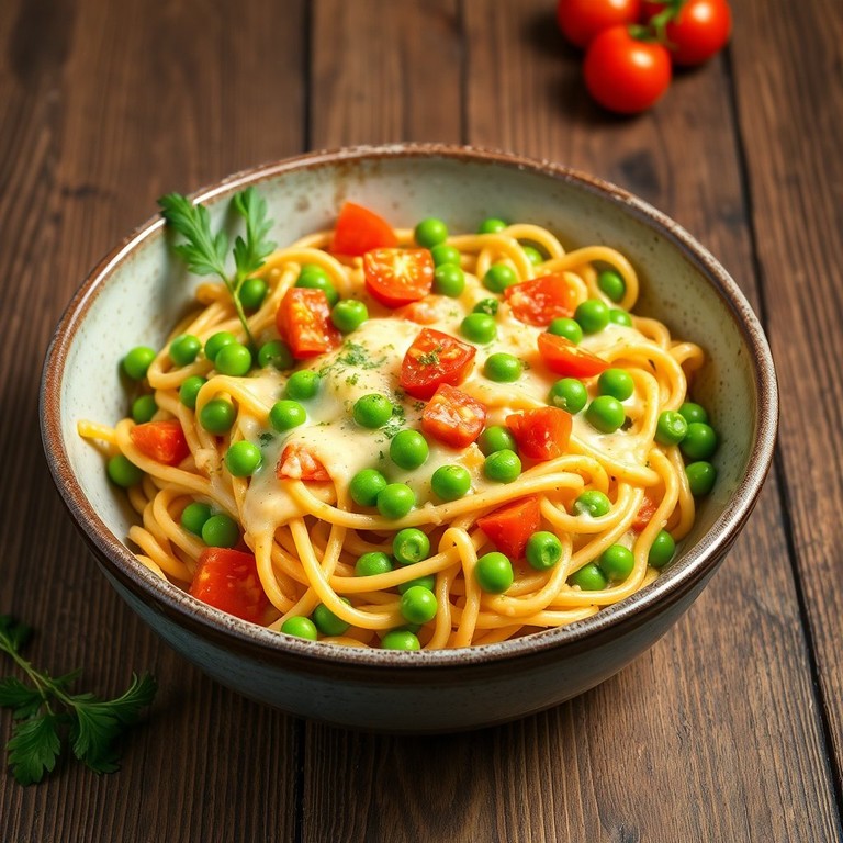 One-Pot Cheesy Onion and Pea Pasta