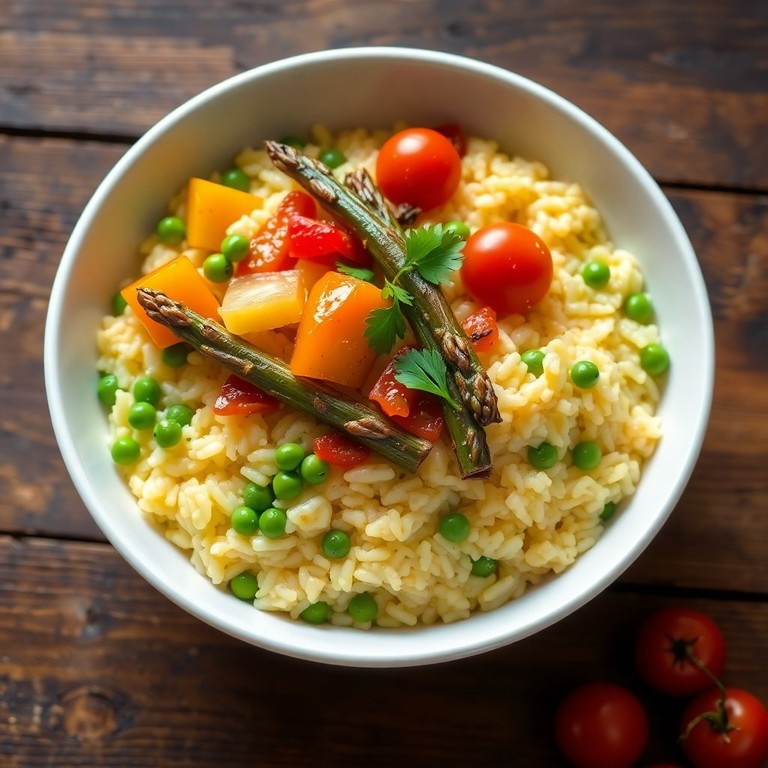 St. Joseph's Day Saffron Risotto with Seasonal Vegetables