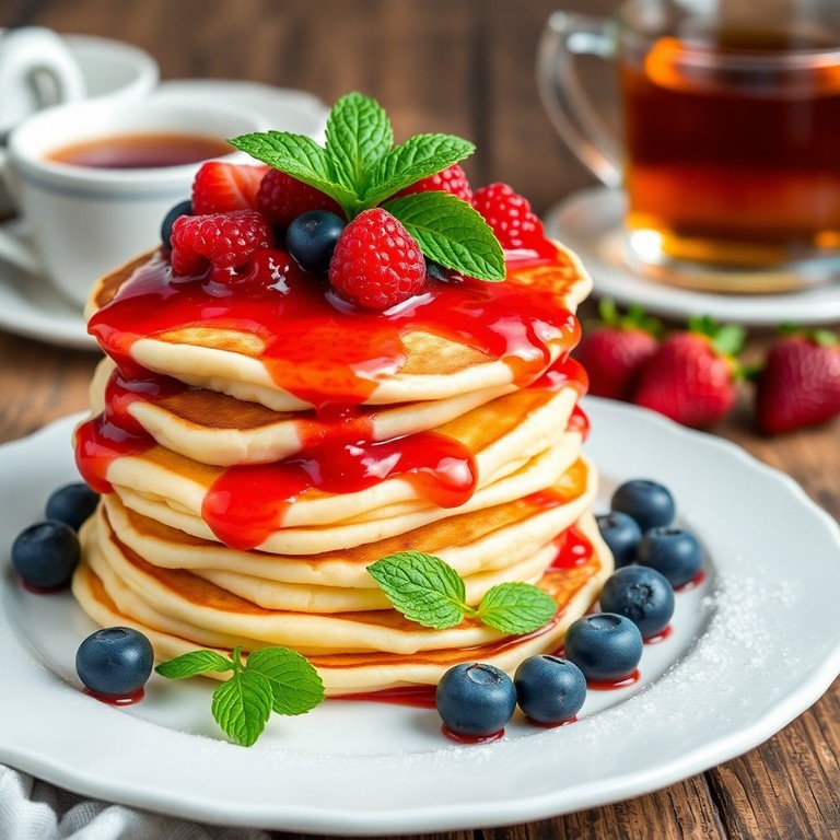 Нежные блины с ягодным соусом