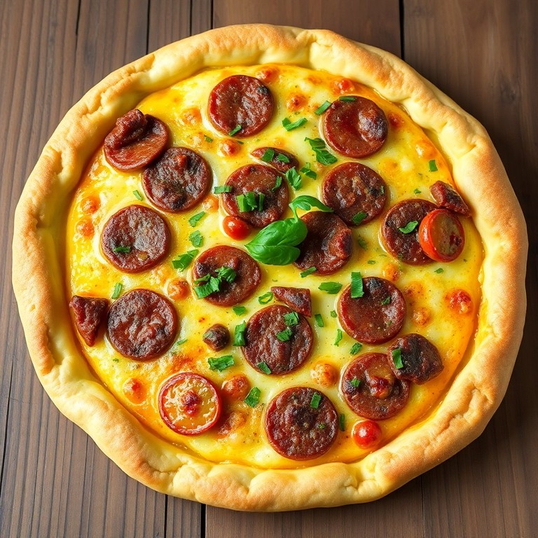Salami-Quiche mit cremigem Käsebelag
