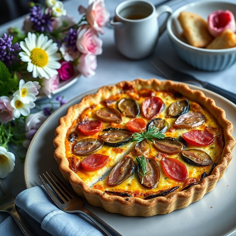 Quiche de Cebola Caramelizada e Salame