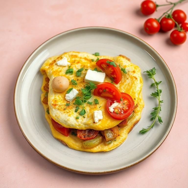 Omelete Mediterrânea com Queijo Feta