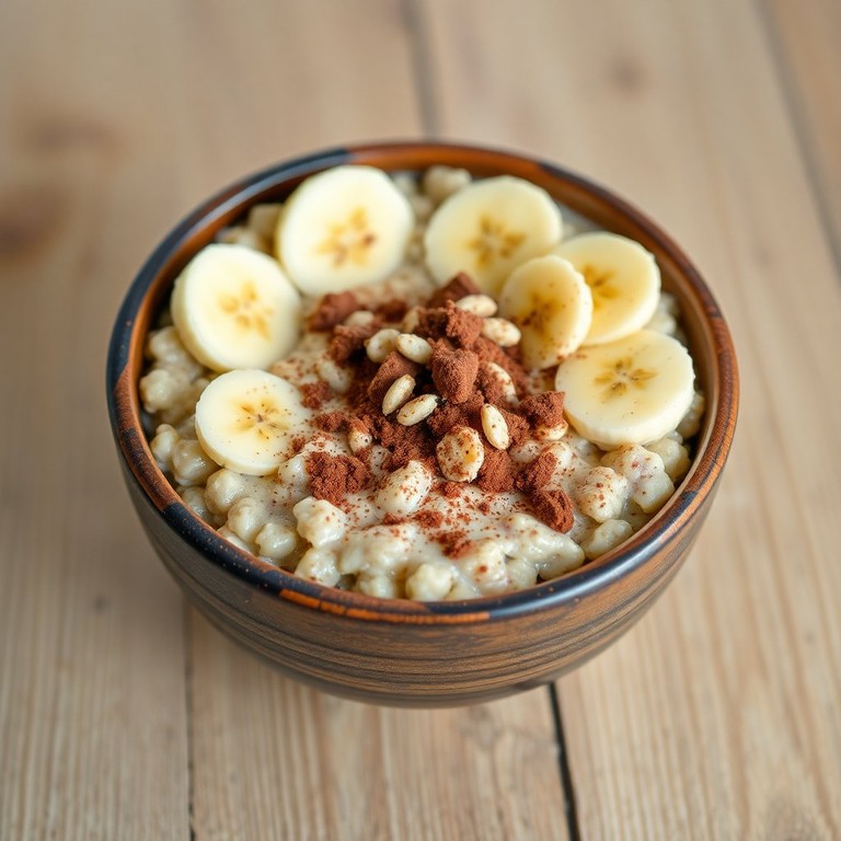 Bowl de Aveia com Banana e Biscoito de Arroz Crocante