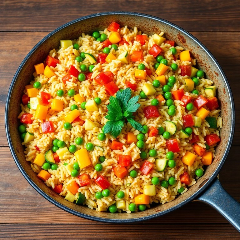 Bunte Gemüse-Reis-Pfanne