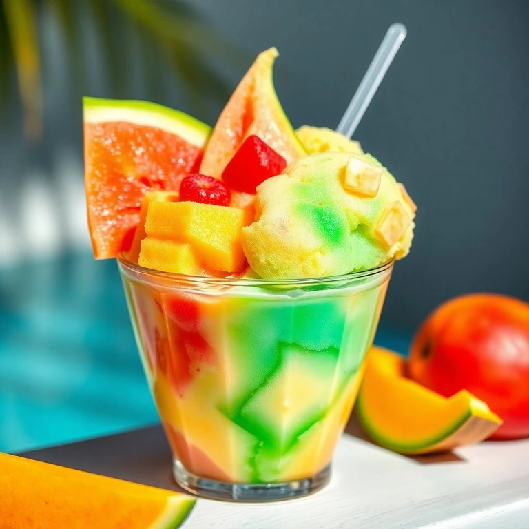 Helado Tropical de Melón y Mango
