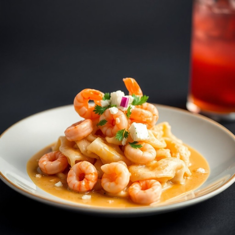 Macarrão ao Camarão na Cachaça com Toque Cremoso