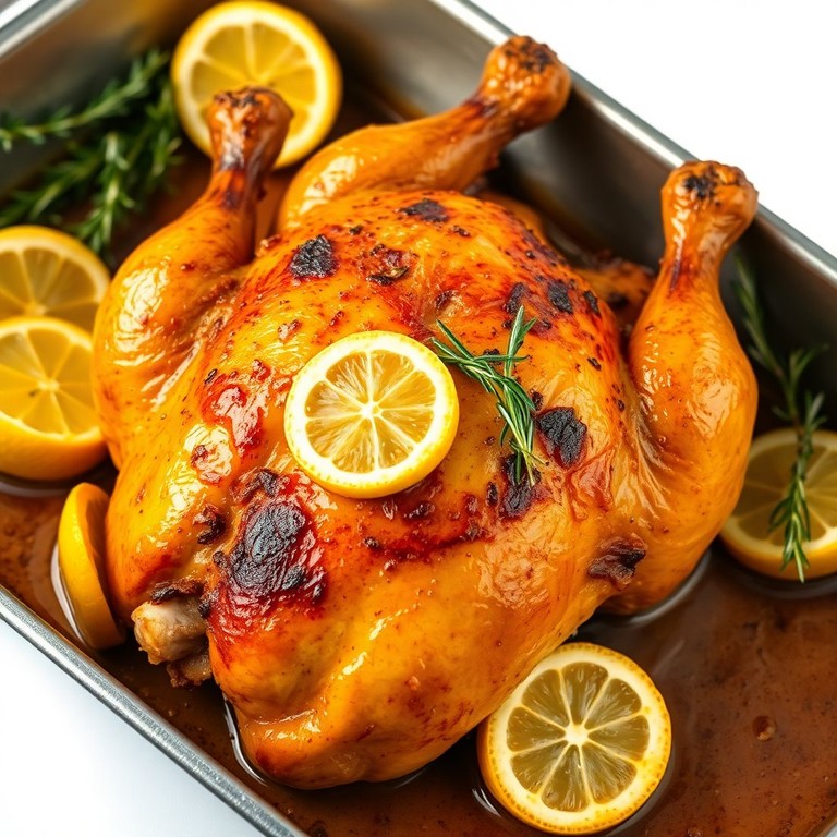 Crispy Skin Lemon Garlic Roast Chicken