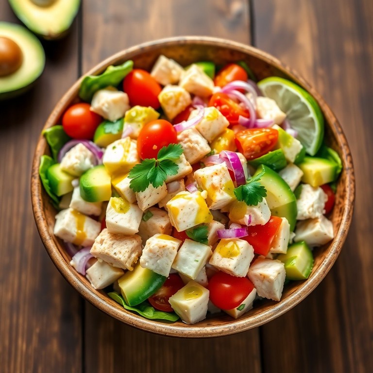 Avocado-Hühnchen-Salat mit Limetten-Dressing