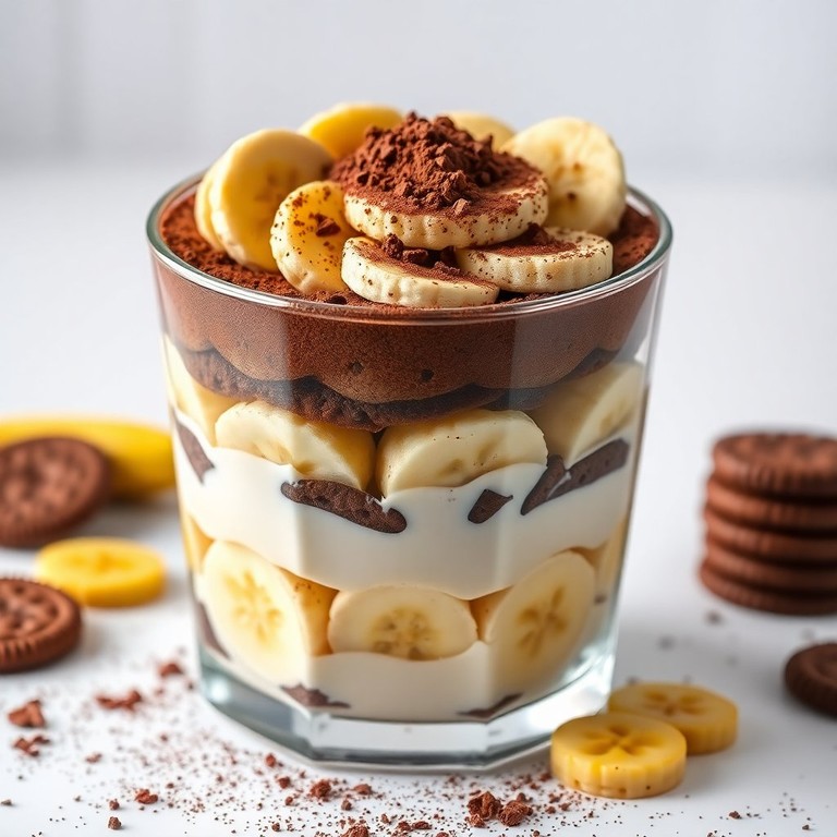 Pavê de Biscoitos com Banana e Leite em Pó