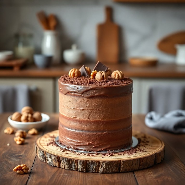 Шоколадный торт «Мурсдей» с ганашем и орехами