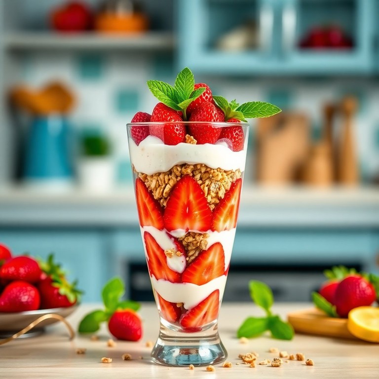 Parfait de Morango e Granola