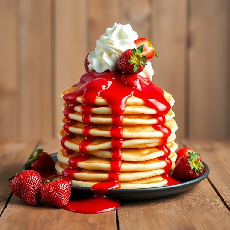 Volcano Pancakes with Lava Syrup