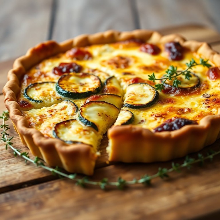 Quiche au Brie et Courgettes Rôties