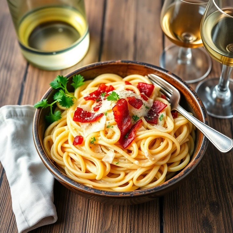 Pâtes Crémeuses aux Lardons et Emmental