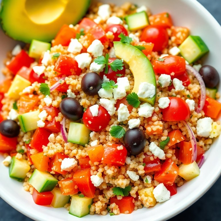 Kruidige Quinoa Salade met Groenten en Feta