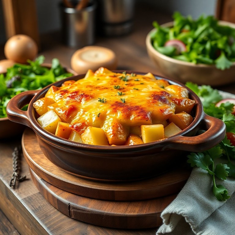 Fondue de Poireaux et Pommes de Terre Rôties