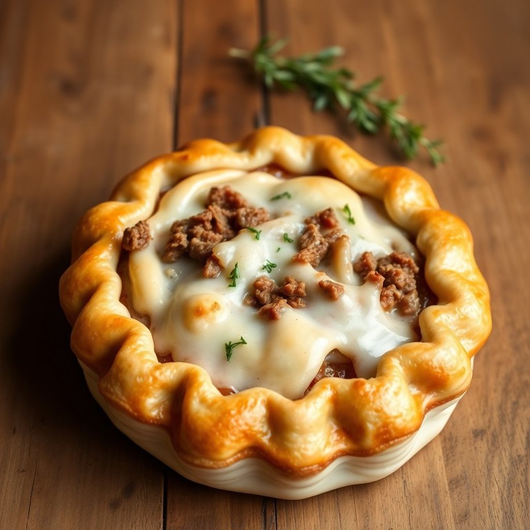 Torta de Bife com Massa de Leite e Açúcar