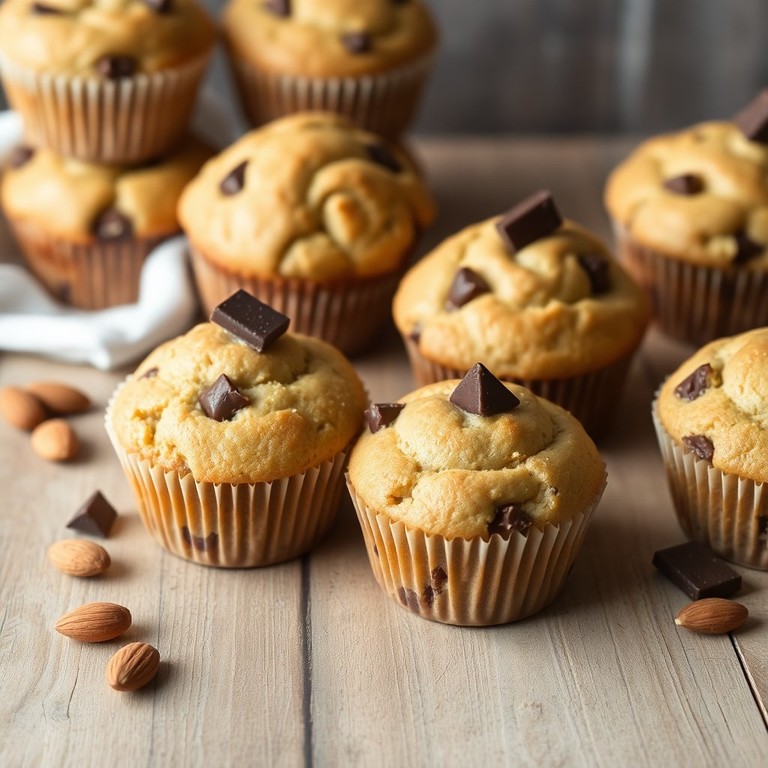 Muffins Pomme-Amande au Chocolat Noir