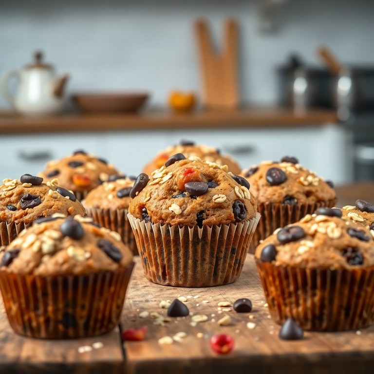 Muffins Énergétiques aux Fruits Secs et Chocolat