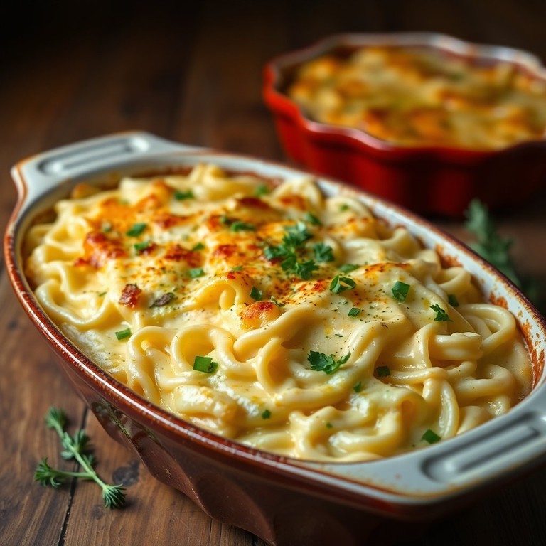 Käse-Lauch-Nudelauflauf