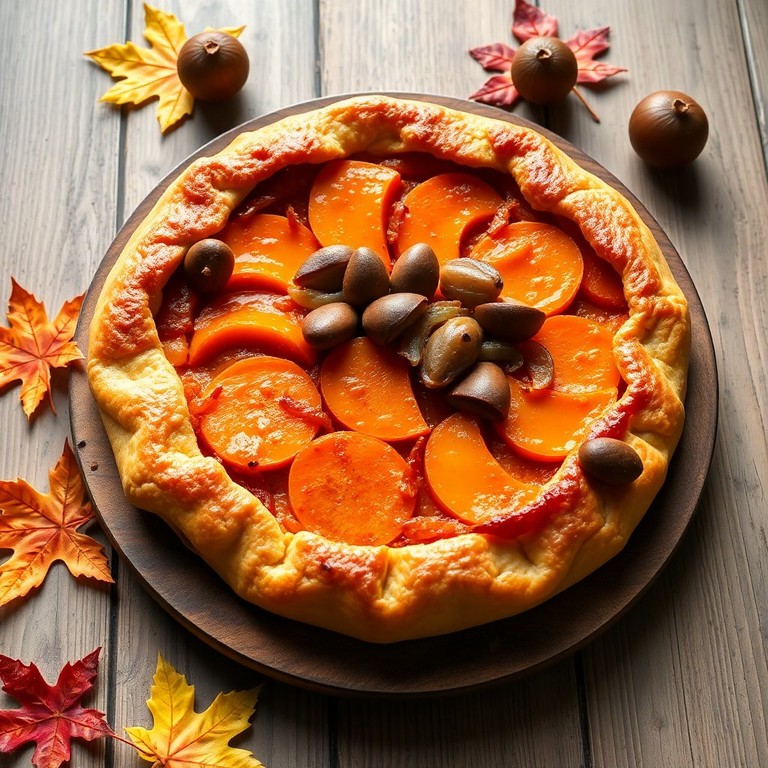 Tarte Tatin Automnale aux Patates Douces et Châtaignes Rôties