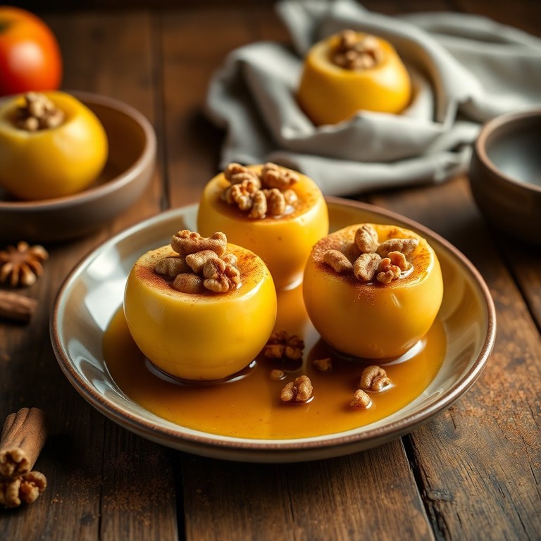 Запечённые яблоки с корицей и орехами