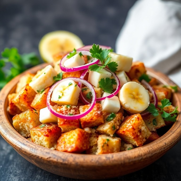 Salada Refrescante de Pão com Vinagrete de Mostarda