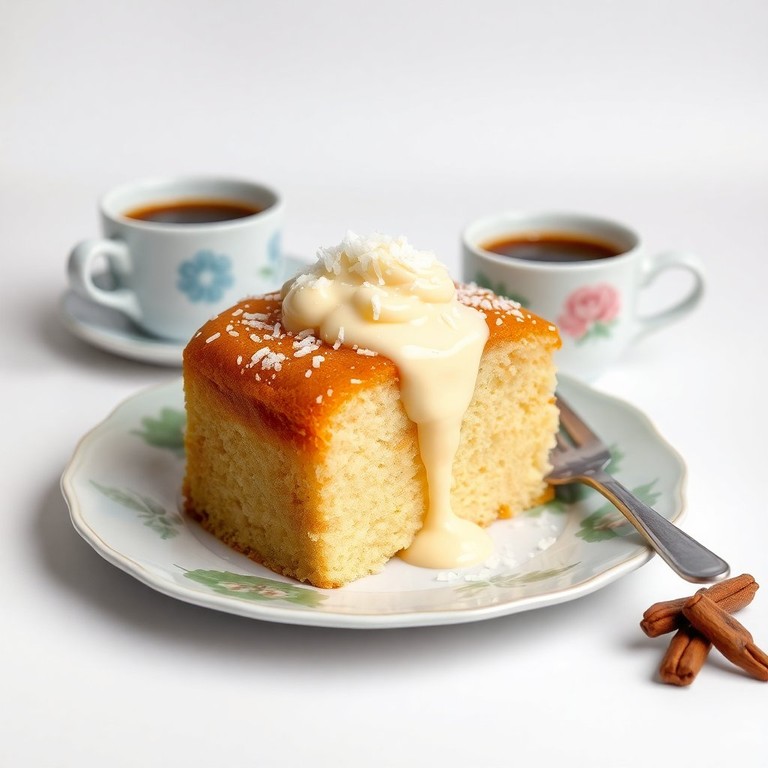 Bolo de Leite Cremoso com Cobertura de Leite Condensado