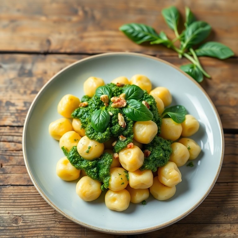 Gnocchis de Maïs avec Pesto d'Épinards