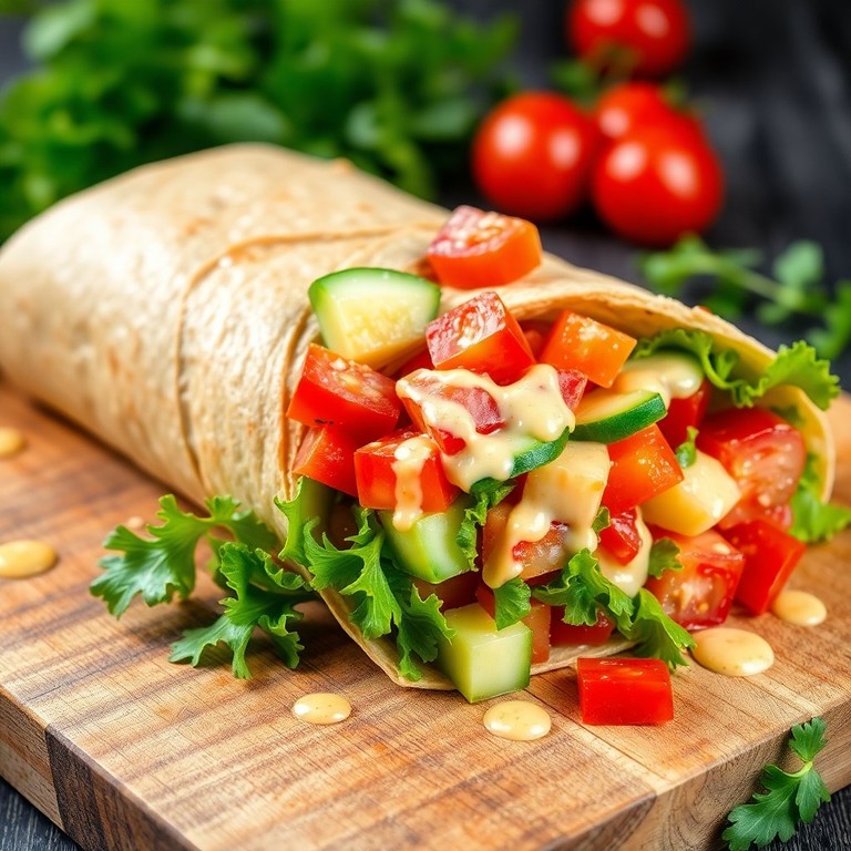 Mediterrane Tomaat-Komkommerwraps met Knoflook