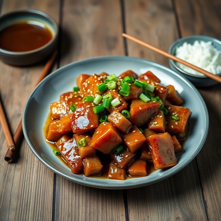 Porc Caramélisé au Miel et Sésame