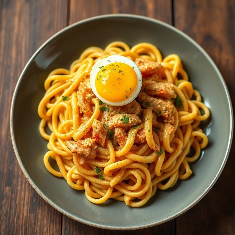 Fideos Tirabuzón con Pollo y Ajo