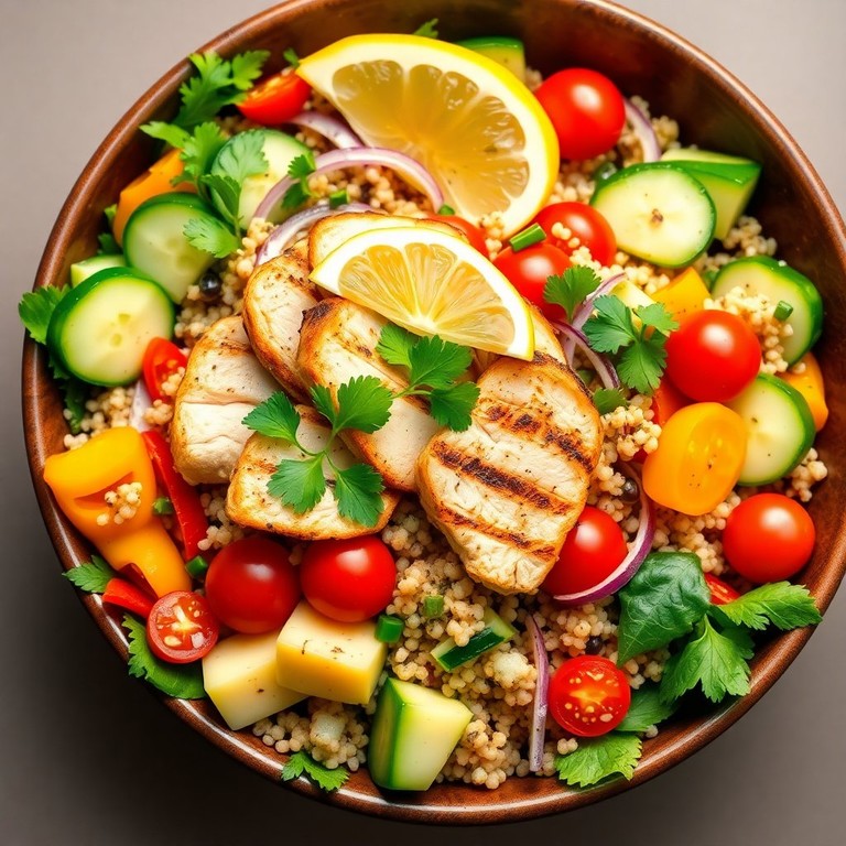 Ensalada de Quinoa con Pollo a la Parrilla