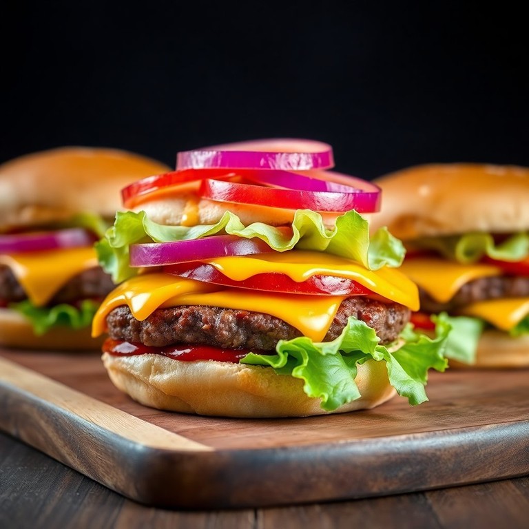 Klassischer Cheeseburger Deluxe mit frischen Zutaten
