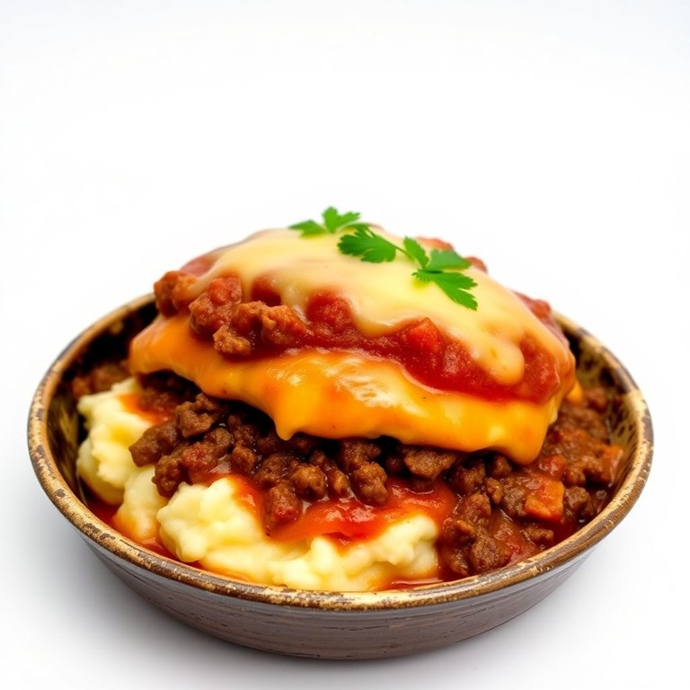 Escondidinho de Carne Moída com Molho de Tomate