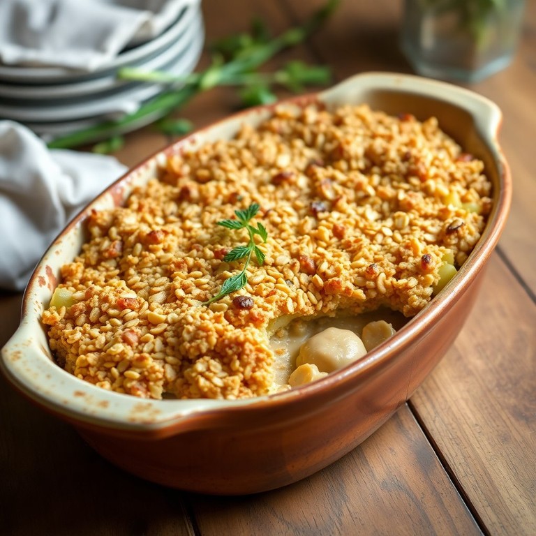 Crumble Savoureux de Poulet aux Poireaux et Curry