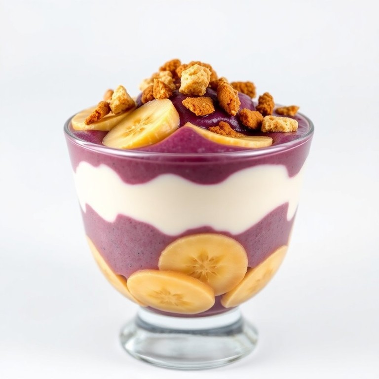 Creme de Leite em Pó com Açaí e Biscoitos